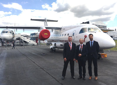 Farnborough Airshow 2016 v.l. Robert Heggemann (CEO), Robert Palaic (Sales Director), Dr. Christian Howe (COO)